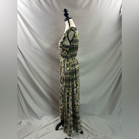 Boho Floral Print Flutter Sleeve Slit Thigh Dress - Picture 7 of 8